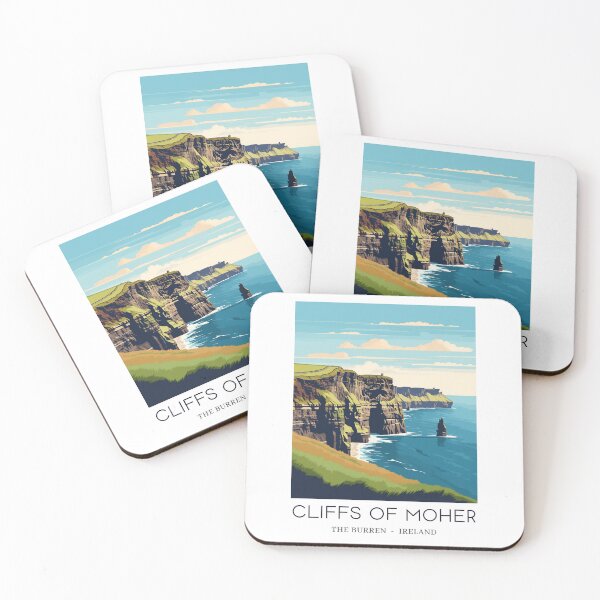 Item preview, A Pop Art Travel Print of the Cliffs of Moher - The Burren - Ireland  designed and sold by StudioRedKoala.