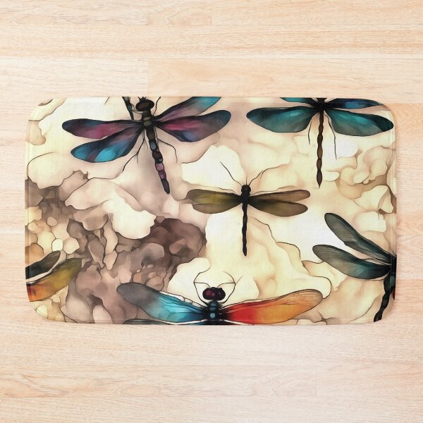 Item preview, Pretty Dragonflies On An Alcohol Ink Abstract Background designed and sold by taiche.