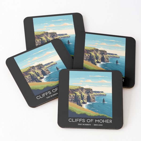 Item preview, A Pop Art Travel Print of the Cliffs of Moher - The Burren - Ireland  designed and sold by StudioRedKoala.