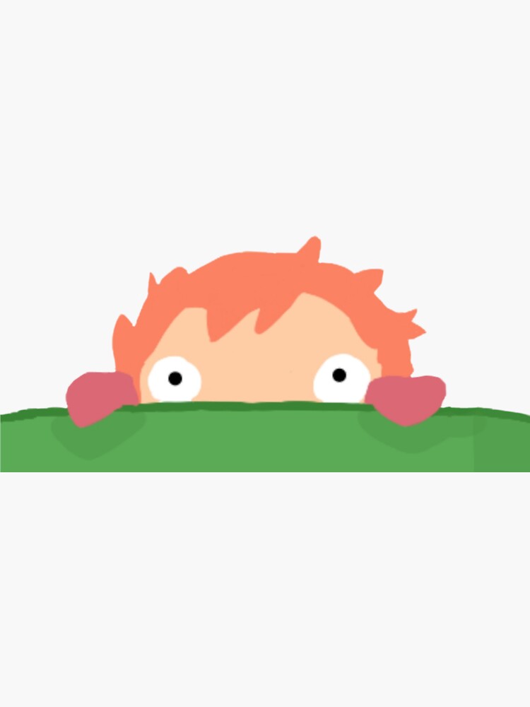 "Peeping ponyo bucket" Sticker for Sale by EveisnotanEevee | Redbubble