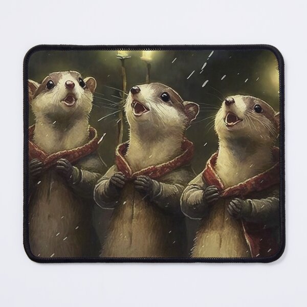 Item preview, A group of weasels singing carols designed and sold by naturemenagerie.