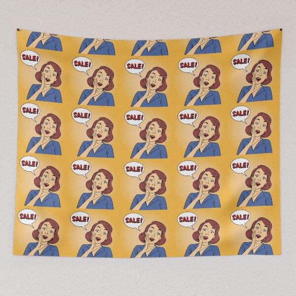 Item preview, Pop art Style Sale banner. Vintage Girl Shouts Sale in Comics Style designed and sold by ivector.