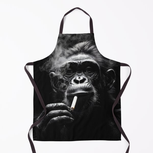 Item preview, Chimpanzee smoking a cigarette in a black background designed and sold by Autaporn199.