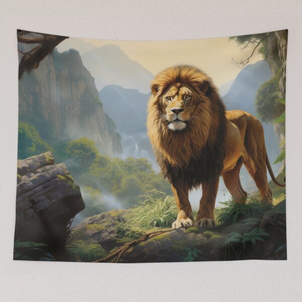 Item preview, Lion in the Jungle Painting designed and sold by VisionDuke.