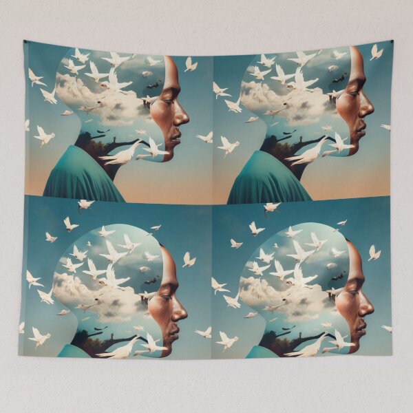 Item preview, birds in man head 1 designed and sold by rayo-art.