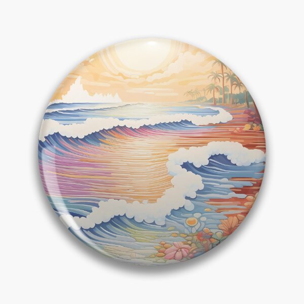 Item preview, Psychedelic beach scene with colorful waves designed and sold by Win Hardy.