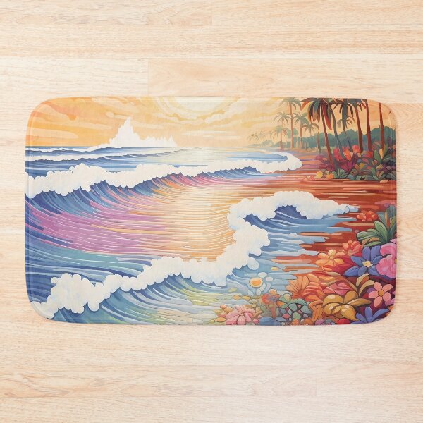 Item preview, Psychedelic beach scene with colorful waves designed and sold by Win Hardy.