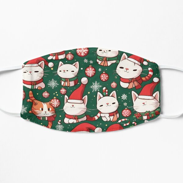 Adorable Christmas Cats Flat Mask