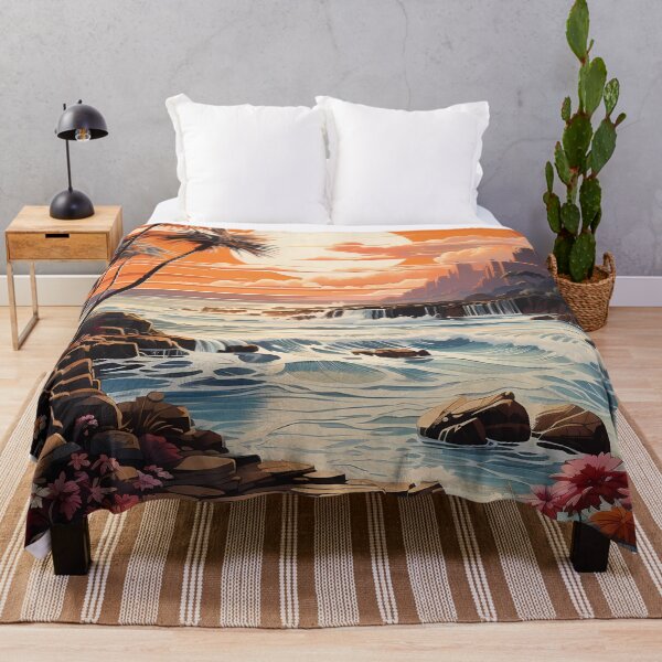 Item preview, Psychedelic beach scene with colorful waves designed and sold by Win Hardy.
