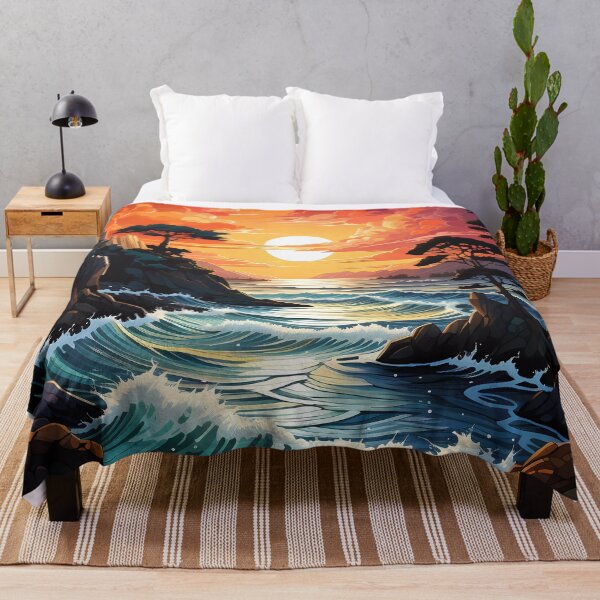 Item preview, Psychedelic beach scene with colorful waves designed and sold by Win Hardy.