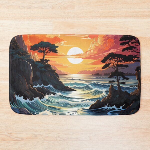 Item preview, Psychedelic beach scene with colorful waves designed and sold by Win Hardy.