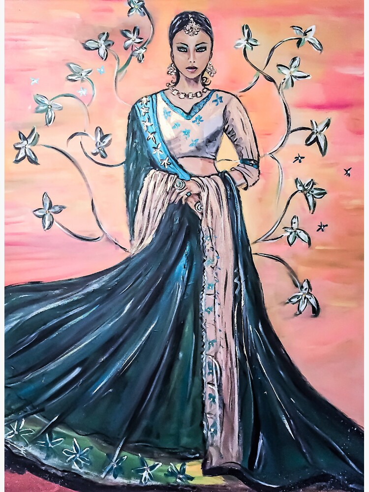 Godess in a green Saree by AstridS