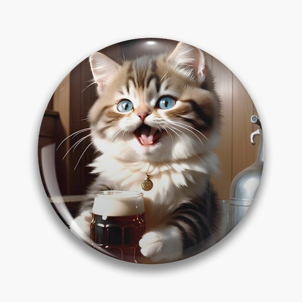 Item preview, Cute Kitten Drinking Beer In A Pub designed and sold by IceCreamSmile.