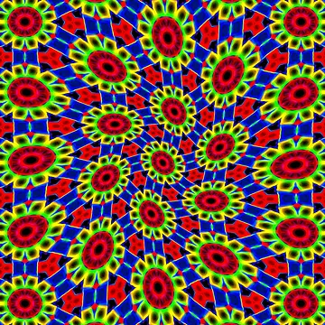 Artwork thumbnail, Colorful Neon Flowers by Patternflower