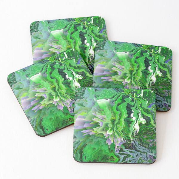 Item preview, IMAGE PRINT ONLY Marble Explosion Faux Marbled Texture Marbling Veins Abstract - Green Lime Grayish Blue designed and sold by Beachy.