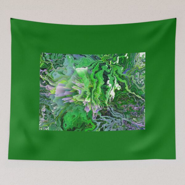 Item preview, IMAGE PRINT ONLY Marble Explosion Faux Marbled Texture Marbling Veins Abstract - Green Lime Grayish Blue designed and sold by Beachy.