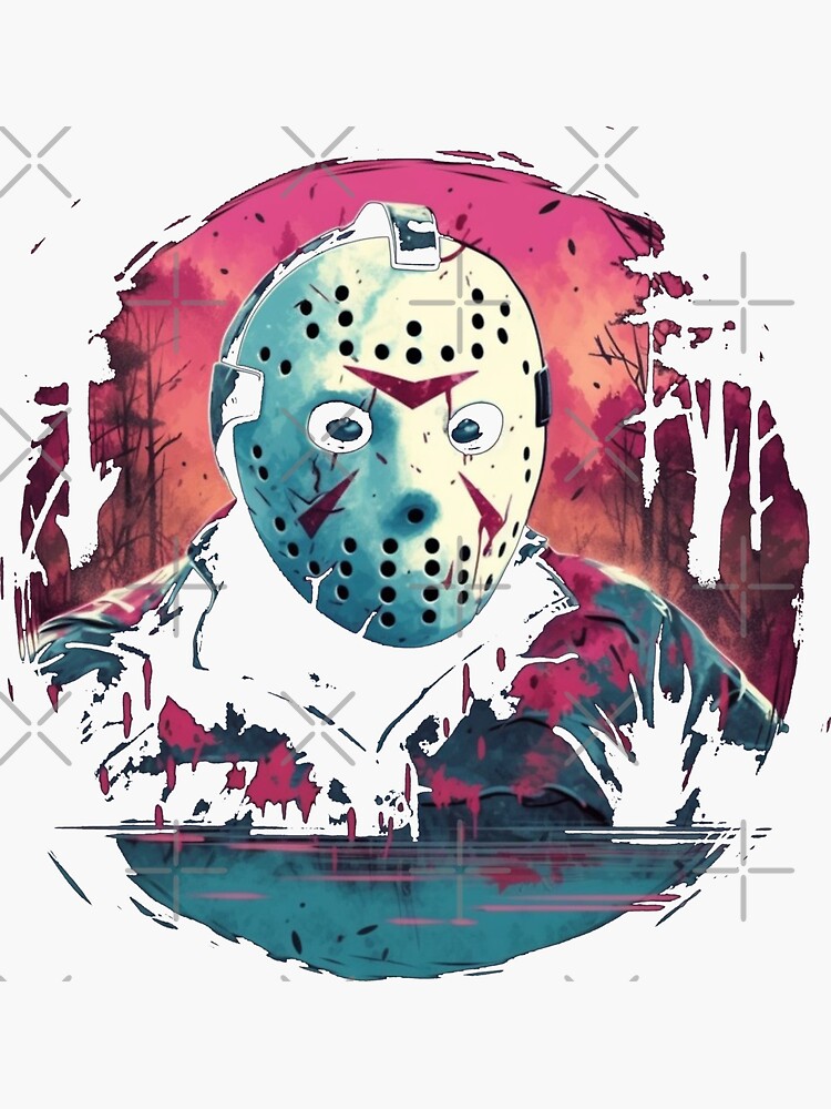 Friday the 13th Jason Vorhees Hockey Mask Sticker for Sale by King Moon