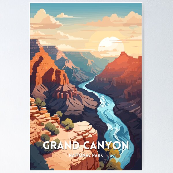 Item preview, Grand Canyon National Park - Minimalistic vector artwork designed and sold by Marciolini.