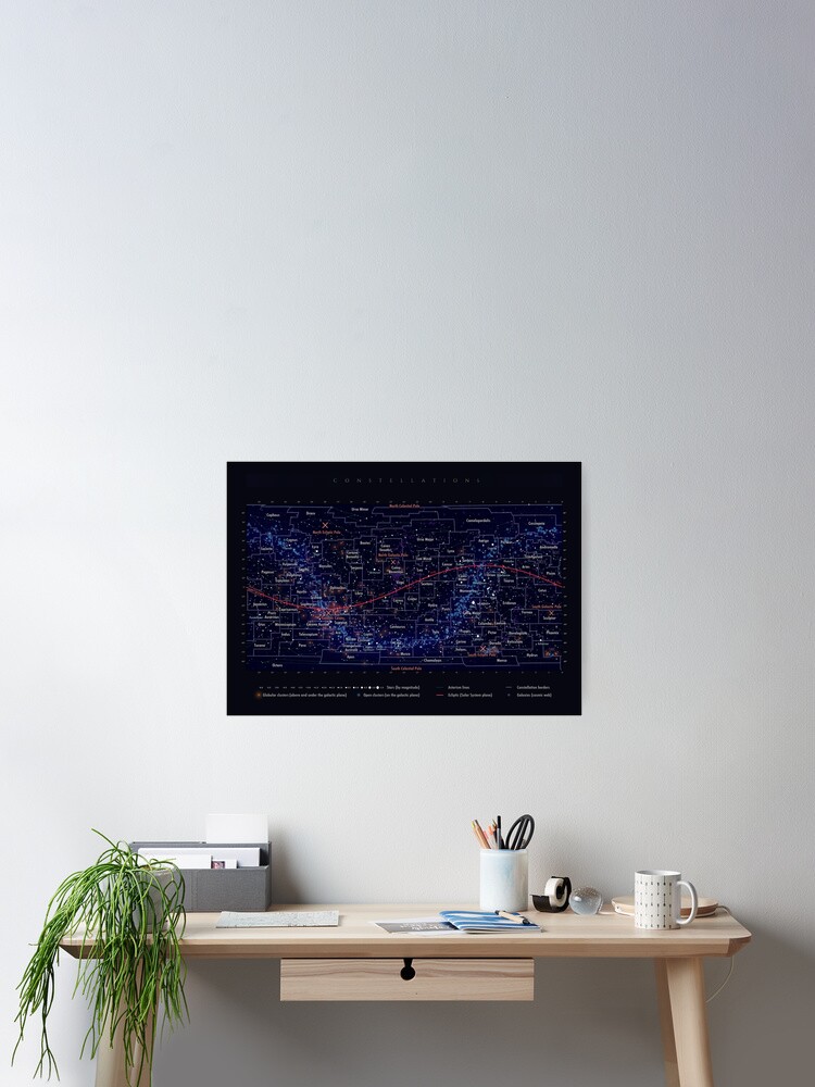 Thumbnail 2 of 3, Poster, Portable Constellation Map designed and sold by pablocbudassi.