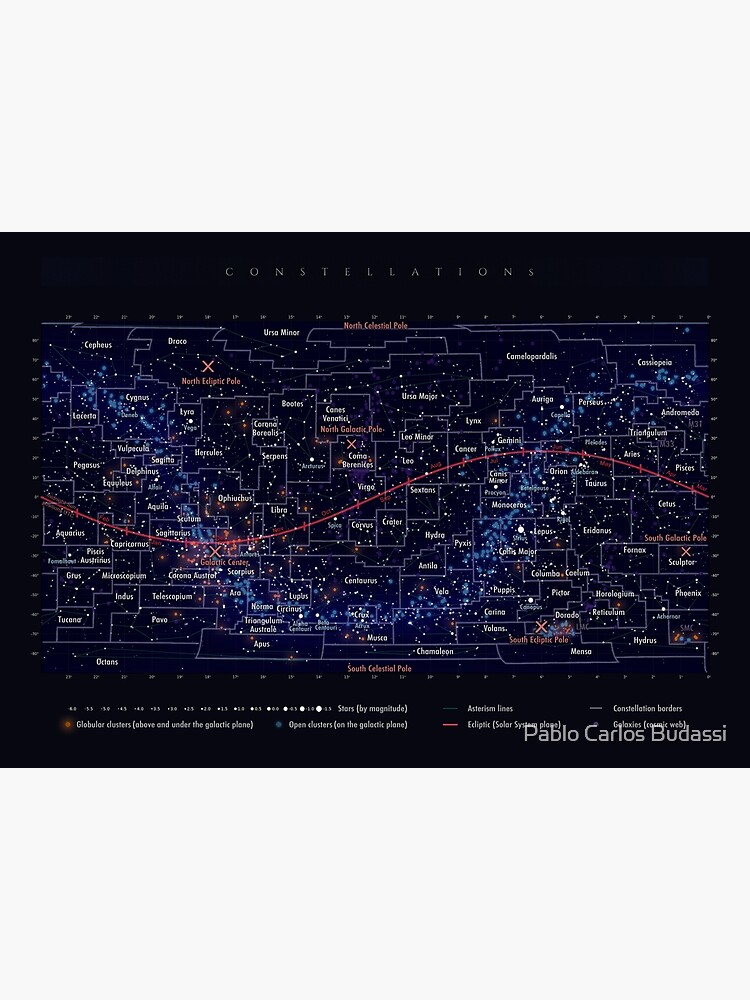 Thumbnail 3 of 3, Poster, Portable Constellation Map designed and sold by pablocbudassi.