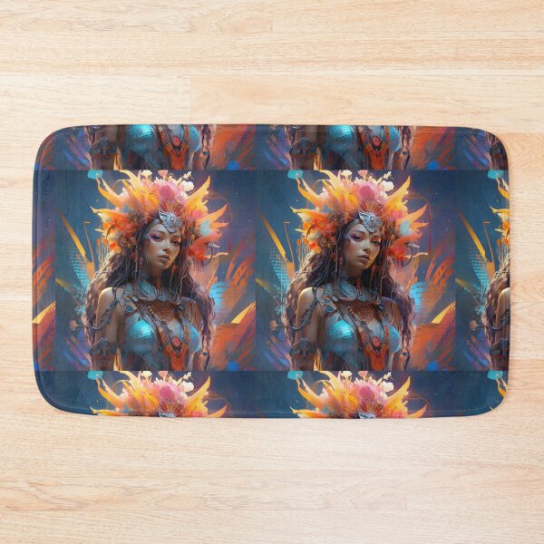 Item preview, Mesmerizing portrait of a futuristic colorful woman designed and sold by AI-Only Creations.