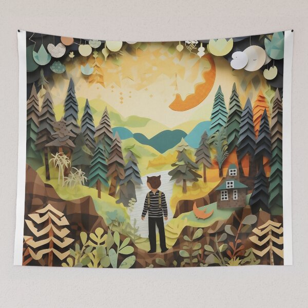 Item preview, boy paper collage designed and sold by Art91design.