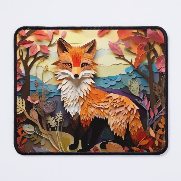 Item preview, Fox paper collage designed and sold by Art91design.