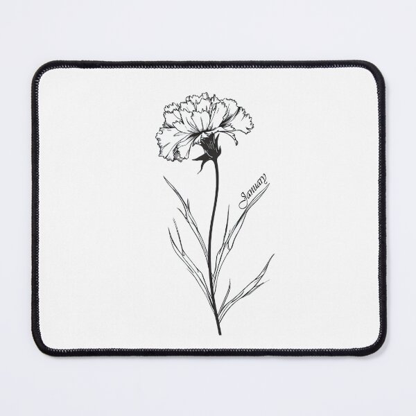 Item preview, January Birth Month Flower - Black and White Carnation - Carnation tattoo designed and sold by TetianaArt.