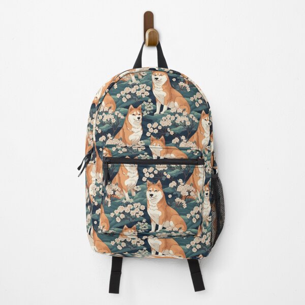 Aperçu de l'œuvre Modèle de chien Ukiyo-e Shiba Inu créée et vendue par PrintsyPattern.