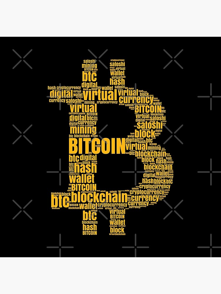 Bitcoin Logo Typography Art Art Board Print By Goodspy Redbubble