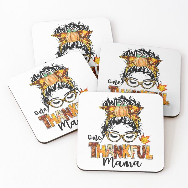 Item preview, One Thankful Mama Funny Messy Bun Fall Autumn Thanksgiving designed and sold by William Parker.