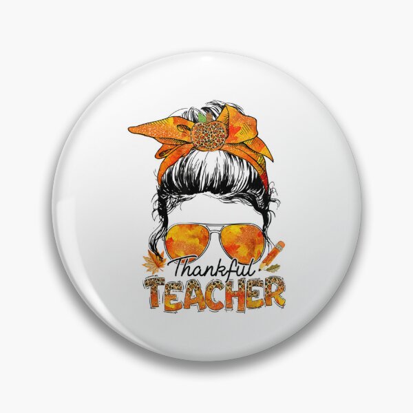 Item preview, One Thankful Teacher Leopard Messy Bun Thanksgiving Autumn designed and sold by William Parker.