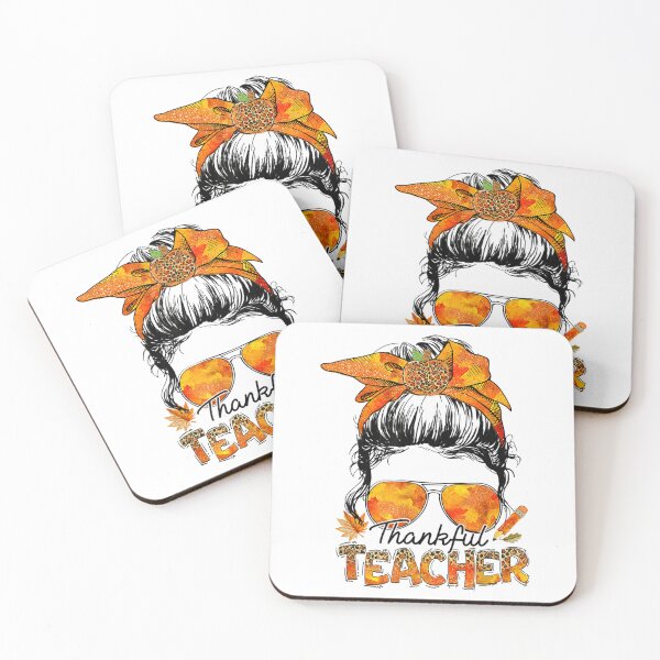 Item preview, One Thankful Teacher Leopard Messy Bun Thanksgiving Autumn designed and sold by William Parker.