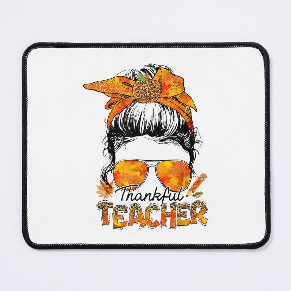Item preview, One Thankful Teacher Leopard Messy Bun Thanksgiving Autumn designed and sold by William Parker.