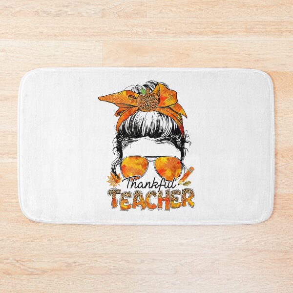 Item preview, One Thankful Teacher Leopard Messy Bun Thanksgiving Autumn designed and sold by William Parker.