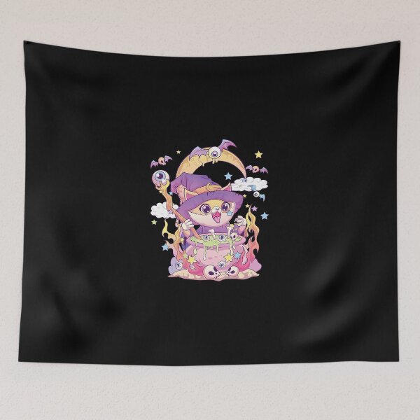 Item preview, Pastel Goth Wiccan Cat Cute Creepy Witchy Cat And Skull designed and sold by VelvetVir5oso.