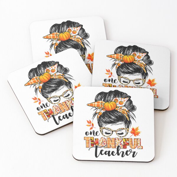 Item preview, One Thankful Teacher Thanksgiving Messy Bun Fall Autumn designed and sold by William Parker.