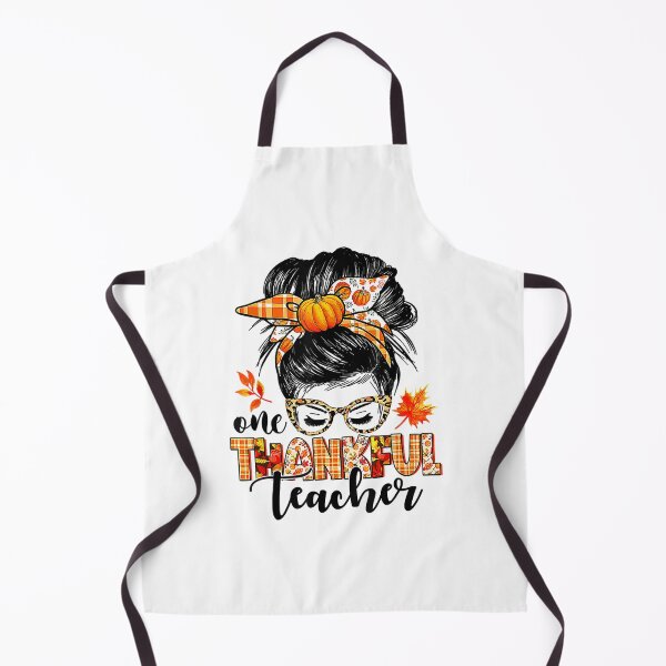 Item preview, One Thankful Teacher Thanksgiving Messy Bun Fall Autumn designed and sold by William Parker.
