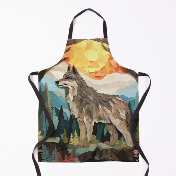 Artikelvorschau, Wolf-Papiercollage entworfen und verkauft von Art91design.