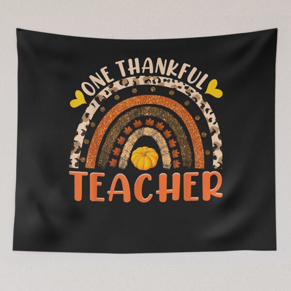 Item preview, One Thankful Teacher Thanksgiving Rainbow Leopard Fall designed and sold by William Parker.