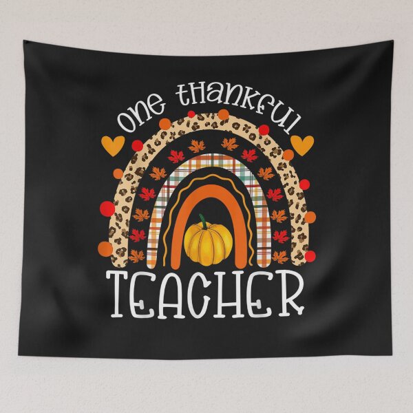Item preview, One Thankful Teacher Thanksgiving Rainbow Leopard Fall designed and sold by William Parker.