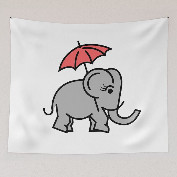 Item preview, Elephant comic cartoon symbol graphic umbrella cute animals elephants designed and sold by AndreMi.