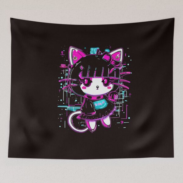 Item preview, Weeb Wednesday Cyber Punk Anime Kawaii Kitty designed and sold by obviouslogic.