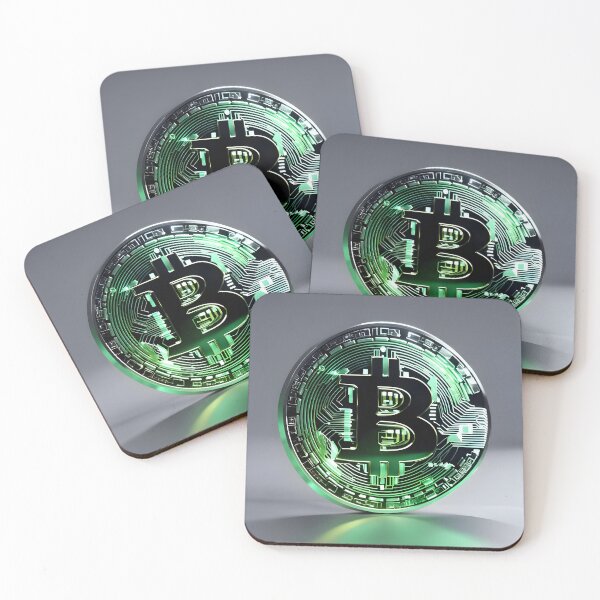 Item preview, Electric green Bitcoin token designed and sold by Cryptoquack.