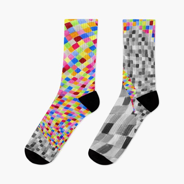 Item preview, Abstract grid distorted colored pencils (white background) designed and sold by MentaLee.