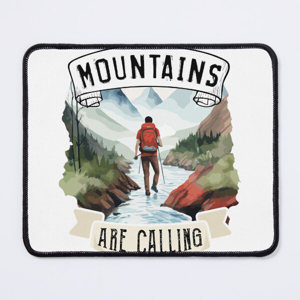 Item preview, Mountains are Calling Adventure Hiking Camping designed and sold by MGdezigns.