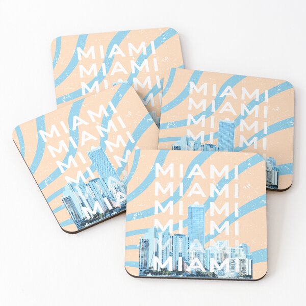 Aperçu de l'œuvre Miami Beach, Miami Travel Art, Preppy, Esthétique Preppy, Bleu créée et vendue par Magic Love Art Print.