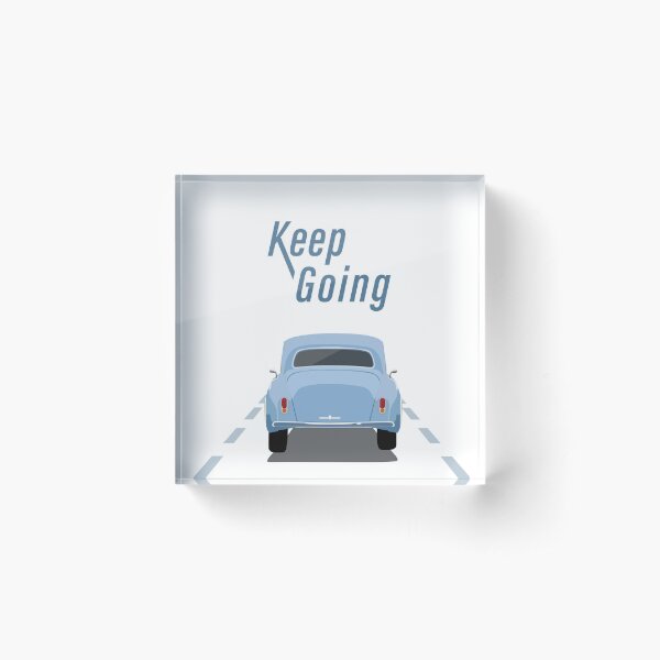  Classic Car Illustration: Keep Going. Acrylic Block