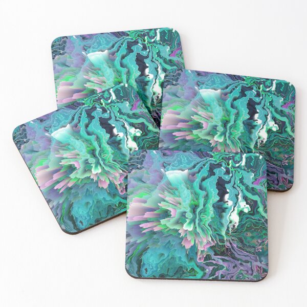 Item preview, IMAGE PRINT ONLY Marble Explosion Faux Marbled Texture Marbling Veins Abstract - Turquoise Blue Cyan Lilac designed and sold by Beachy.