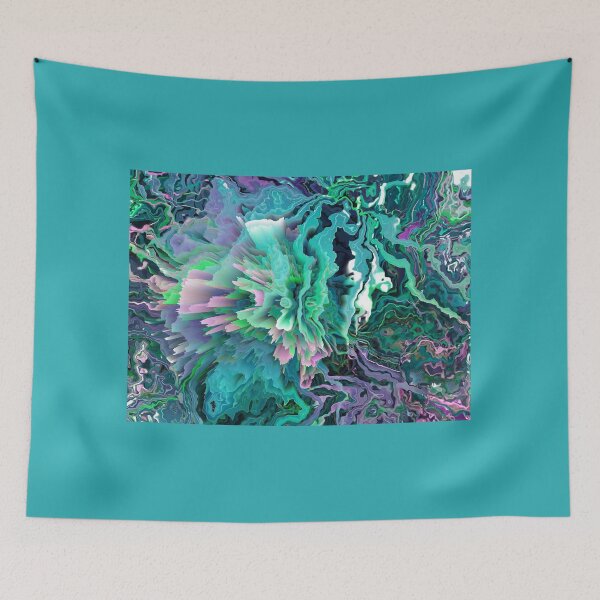 Item preview, IMAGE PRINT ONLY Marble Explosion Faux Marbled Texture Marbling Veins Abstract - Turquoise Blue Cyan Lilac designed and sold by Beachy.